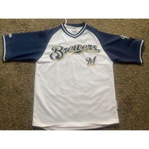 Milwaukee Brewers MLB Baseball Blank Jersey men's Size Medium Sew On Letters.